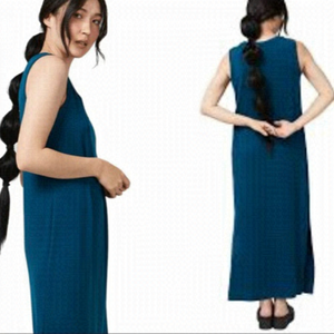 PICCADILLY Fluid Jersey Maxi Dress with bedazzle in peacock blue Christmas